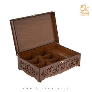 جعبه چوبی پذیرایی و هدیه مناسب دمنوش و تی بگ