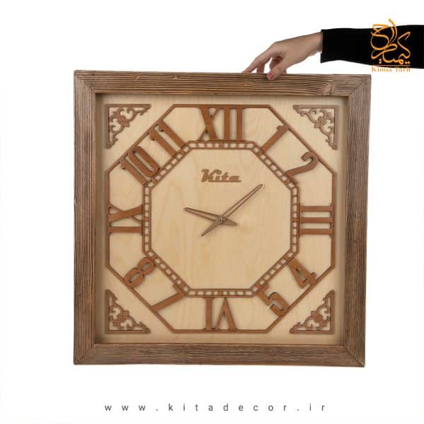 ساعت دیواری چوبی تزئینی تهران(مجموعه راشن) کد ckr639c