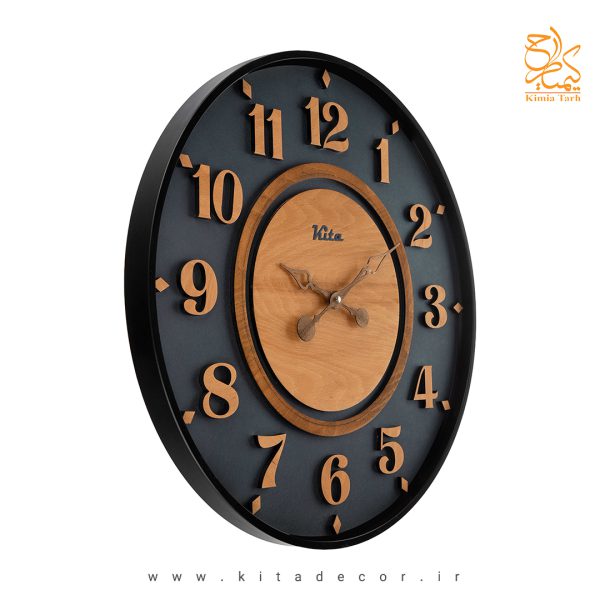 ساعت دیواری چوبی فلزی مدرن مجموعه رونیکا سایز بزرگ خاص کدckn631um