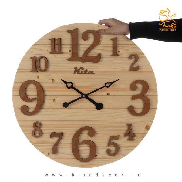 ساعت دیواری چوبی مدرن مجموعه هارمونی با قاب فلزی جدید قیمت مناسب کد ckh632km
