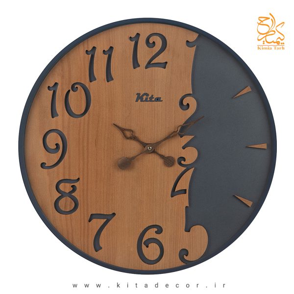 خرید اینترنتی ساعت دیواری چوبی فلزی مدرن مجموعه رونیکا بهترین هدیه تبلیغاتی کدckn628um