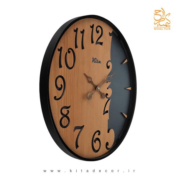 خرید اینترنتی ساعت دیواری چوبی فلزی مدرن مجموعه رونیکا بهترین هدیه تبلیغاتی کدckn628um